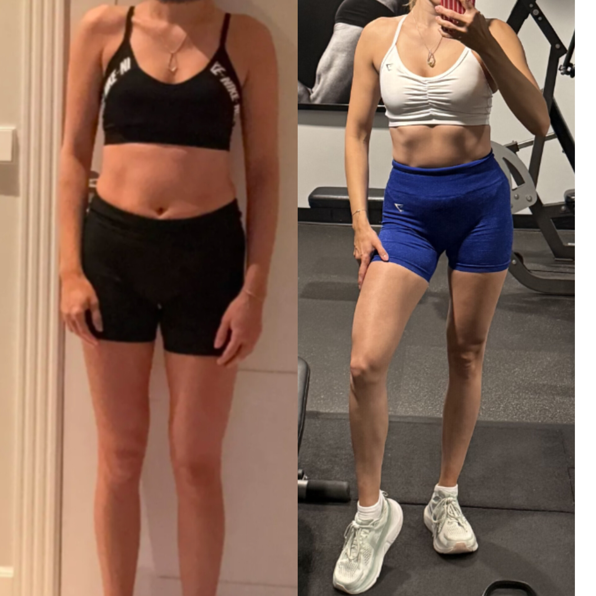 Client progress, before and after 8 weeks