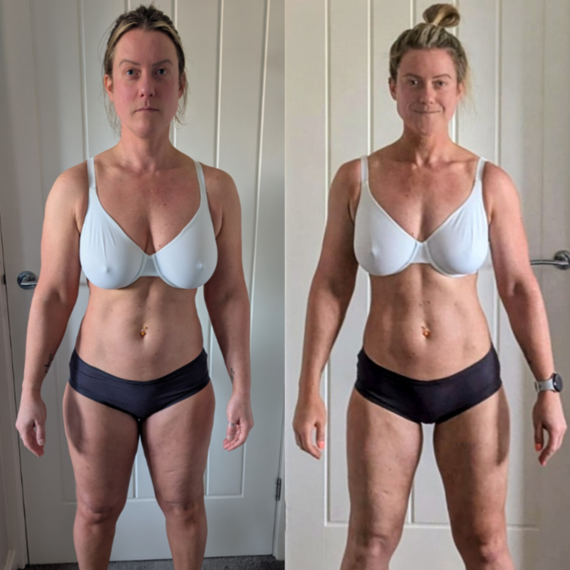 Client progress, before and after 8 weeks